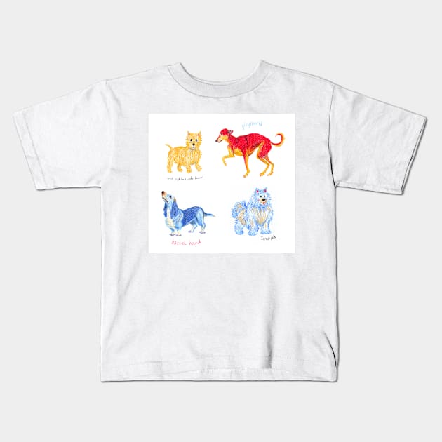 Dogs Kids T-Shirt by sadnettles